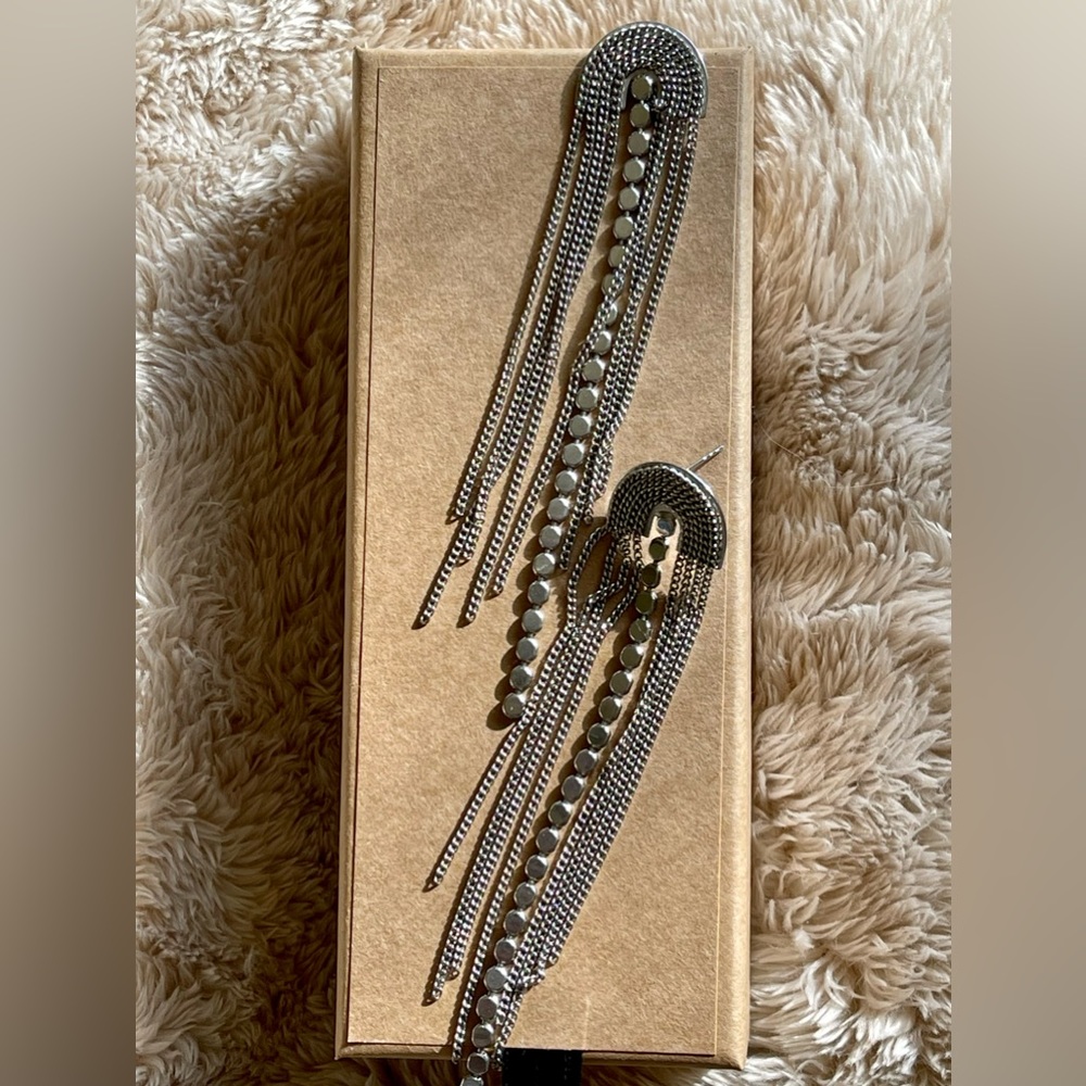 Silver Boho Long Earrings